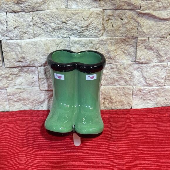 Retired Nora Fleming‎ Green Rain Boots Mini, “Jumping Puddles” #A227 - Picture 2 of 4